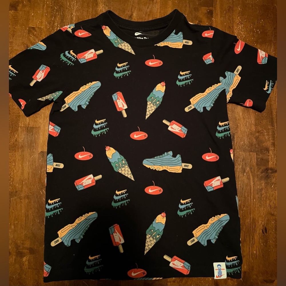 Nike Kids Black T-Shirt with Colorful Graphics
